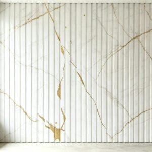 White Wall Panels with Golden Lines | Luxury Modern Interior Design