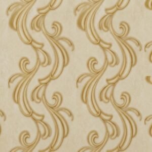  Elegant Golden Scroll Cream 10-Inch PVC Wall Panel