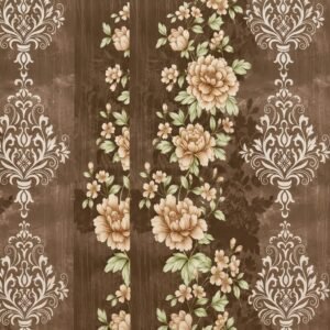 Brown Floral & White Damask 10-Inch PVC Wall Panel